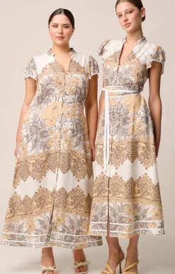 NOVIA EMBROIDERED MAXI DRESS