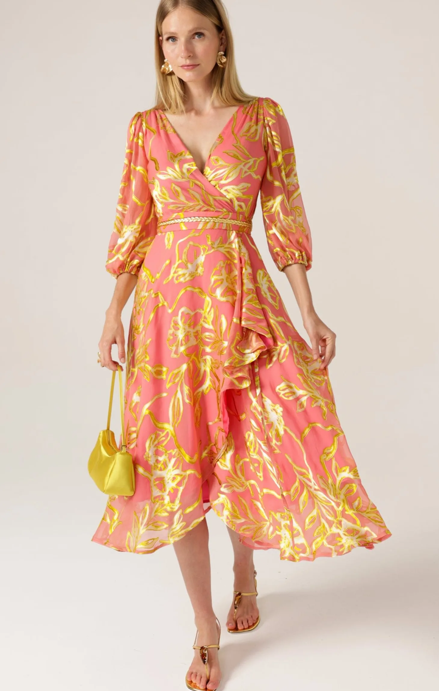 PEACH FACED WRAP DRESS