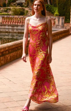 PEACH PHEASANT DRESS