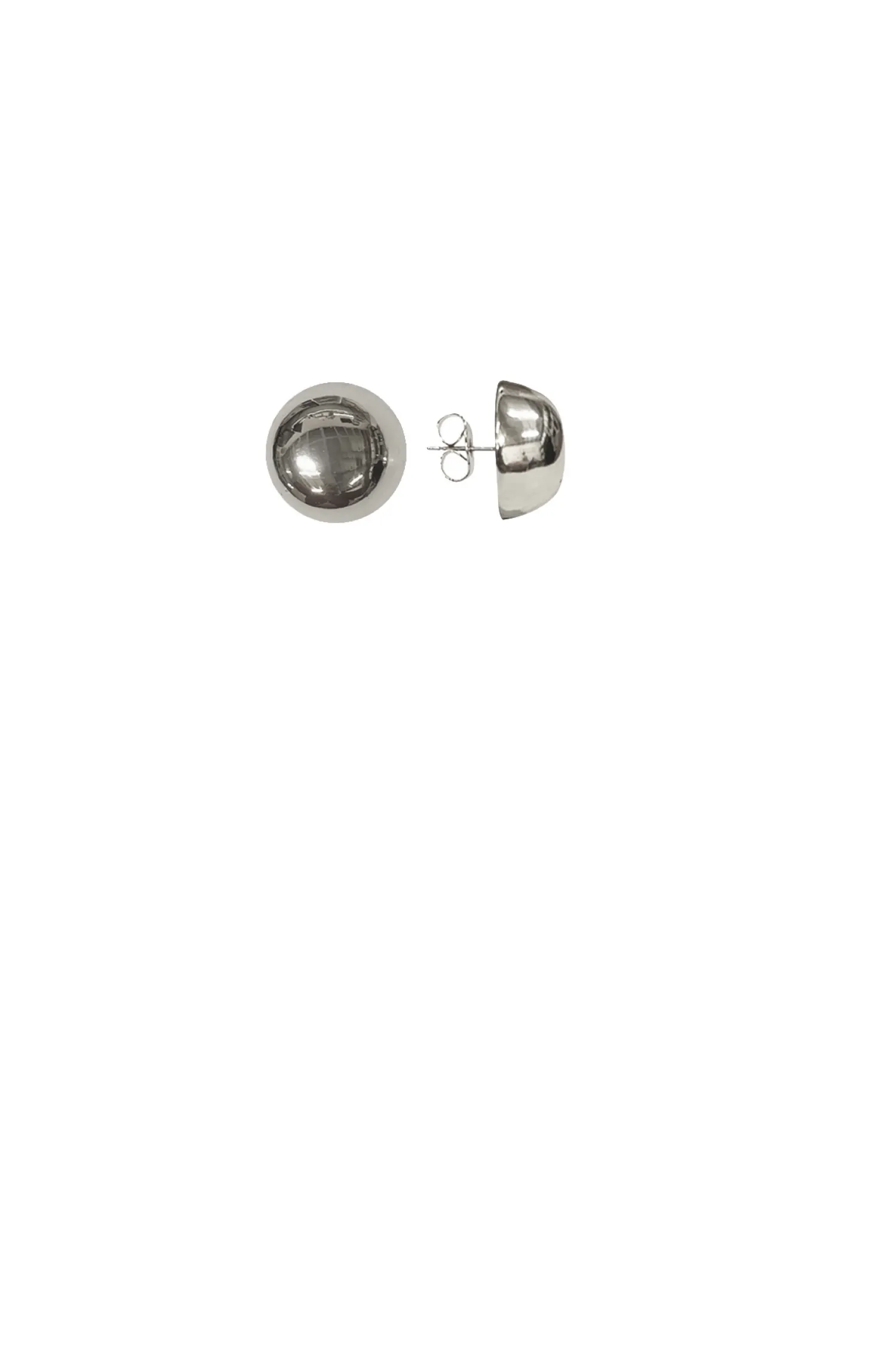 POLISHED DOME STUD EARRING IN SILVER