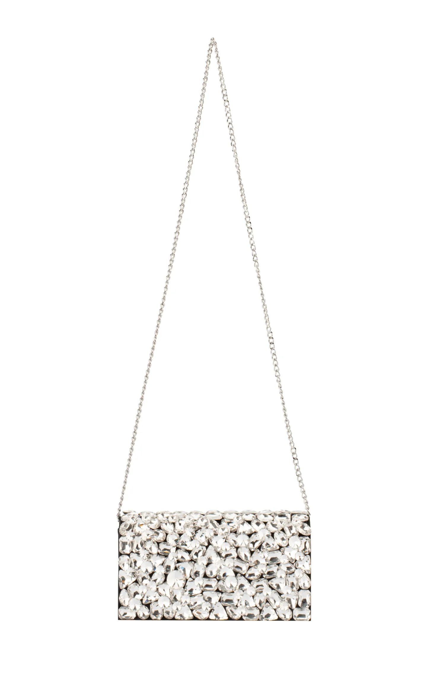 RENATA CRYSTAL ENCRUSTED CLUTCH IN BLACK