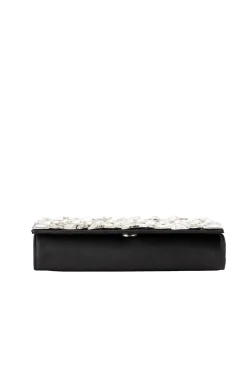 RENATA CRYSTAL ENCRUSTED CLUTCH IN BLACK