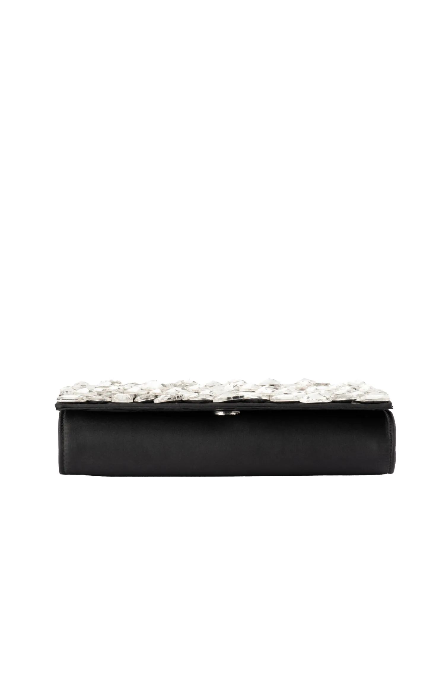 RENATA CRYSTAL ENCRUSTED CLUTCH IN BLACK