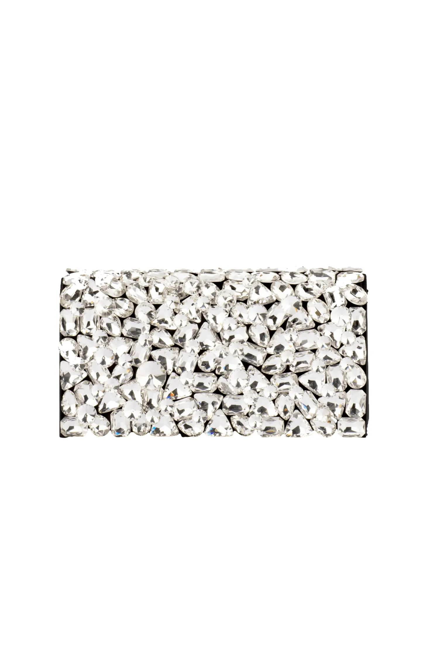 RENATA CRYSTAL ENCRUSTED CLUTCH IN BLACK