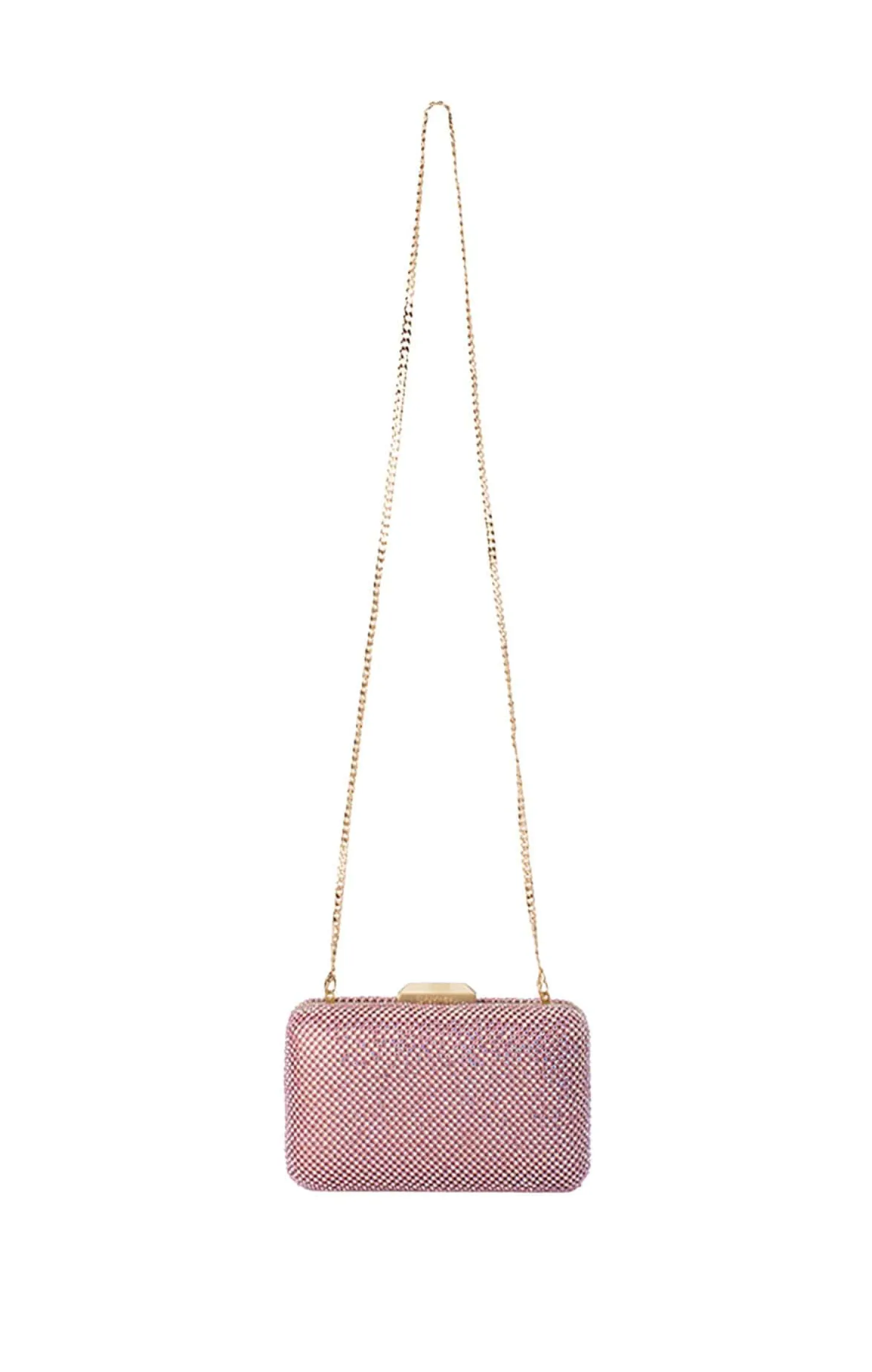 RONNY CRYSTAL MESH CLUTCH IN PINK