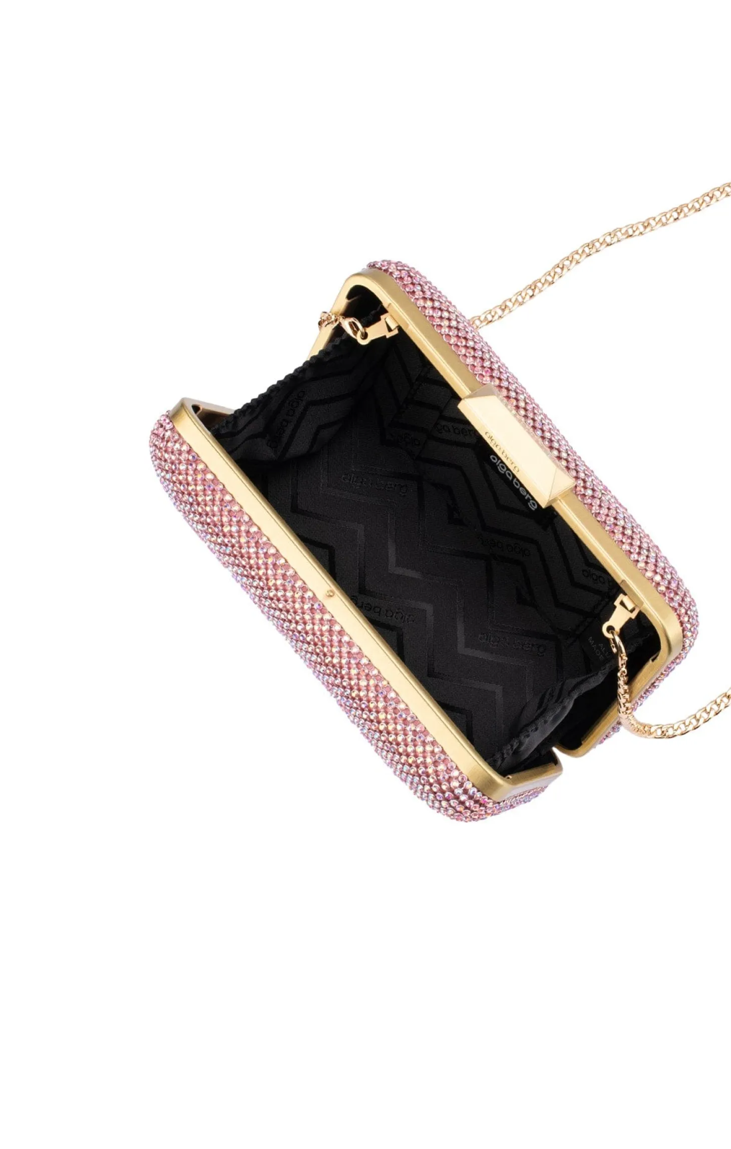 RONNY CRYSTAL MESH CLUTCH IN PINK