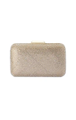 RONNY CRYSTAL MESH CLUTCH IN CHAMPAGNE