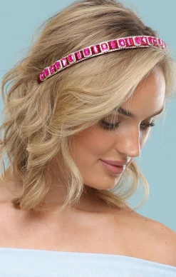 SABINE HEADBAND IN HOT PINK