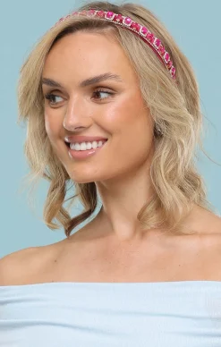 SABINE HEADBAND IN HOT PINK
