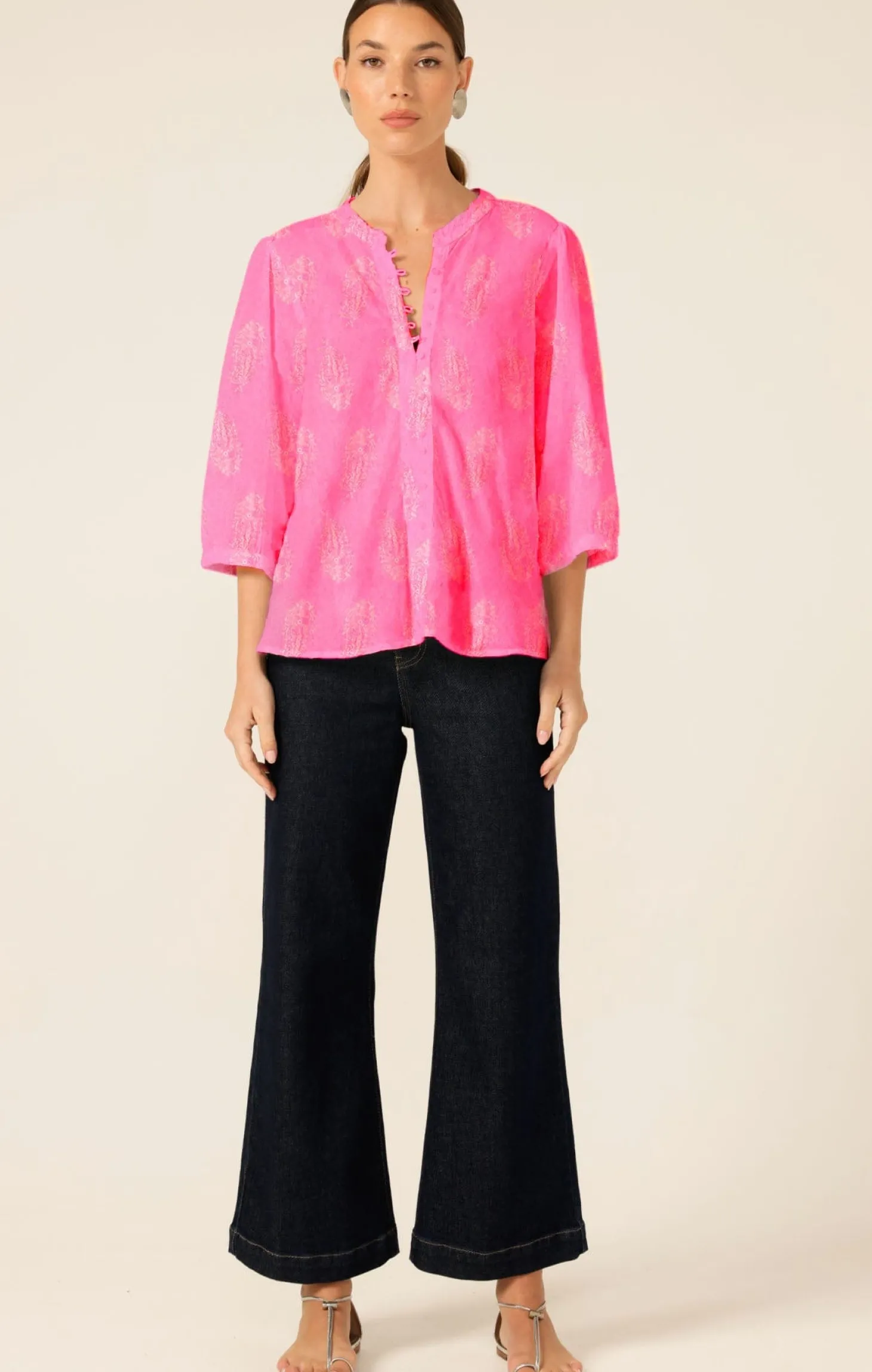 SCARLETT COTTON SHIRT IN SHRINE PINK