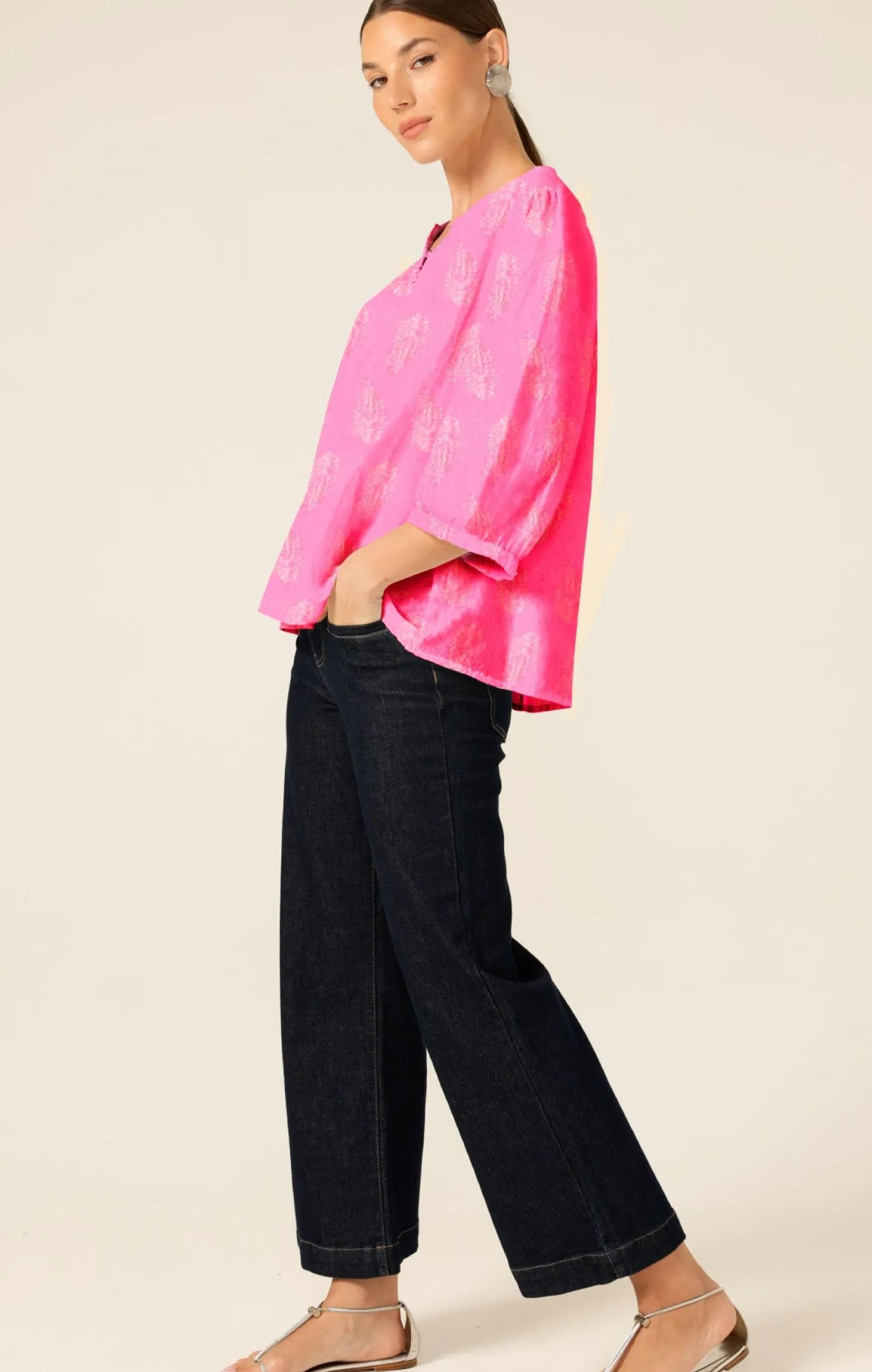 SCARLETT COTTON SHIRT IN SHRINE PINK
