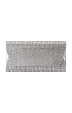 STACEY CRYSTAL CLUTCH IN SILVER