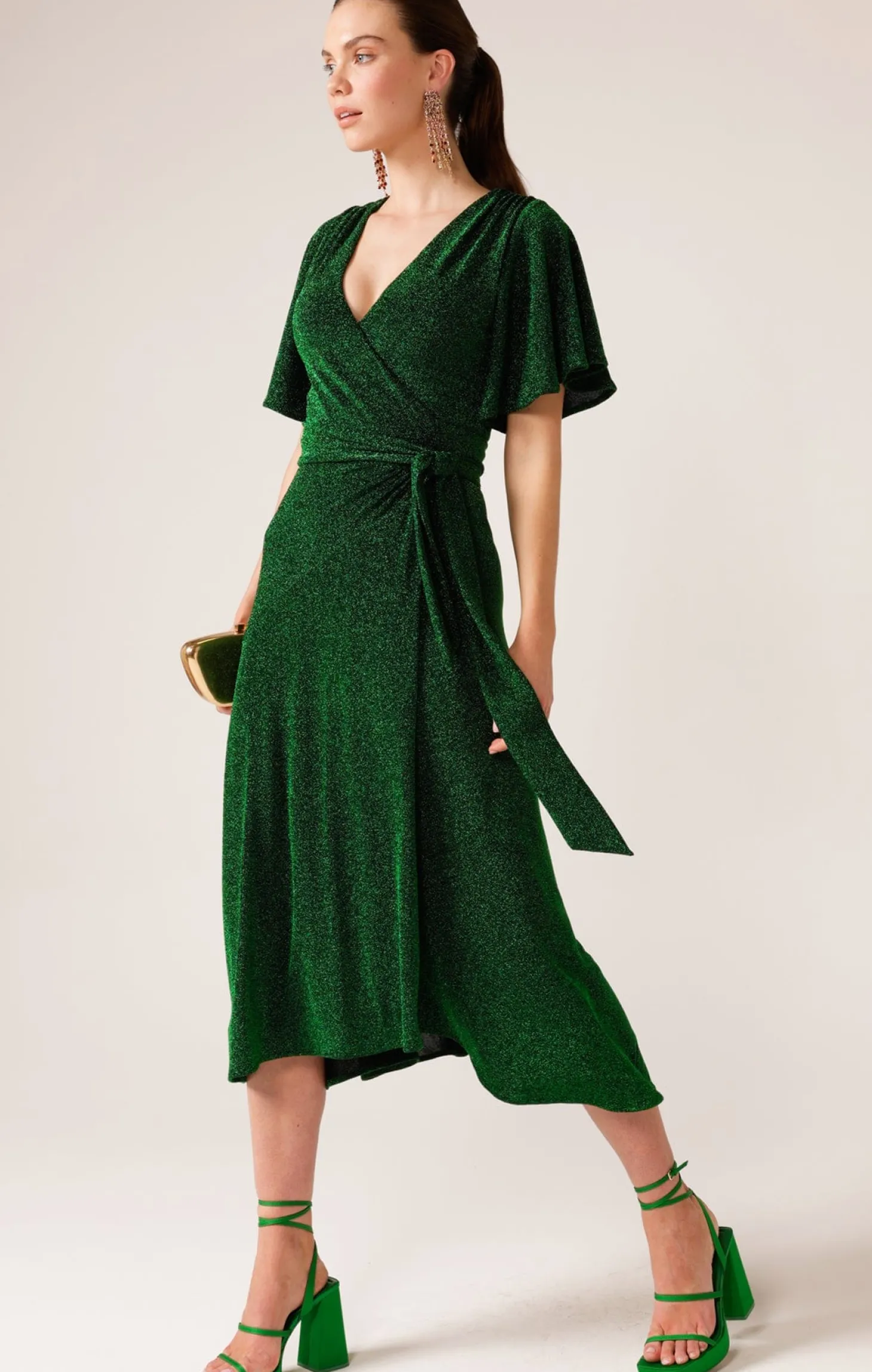 STARGAZE WRAP MIDI IN EMERALD
