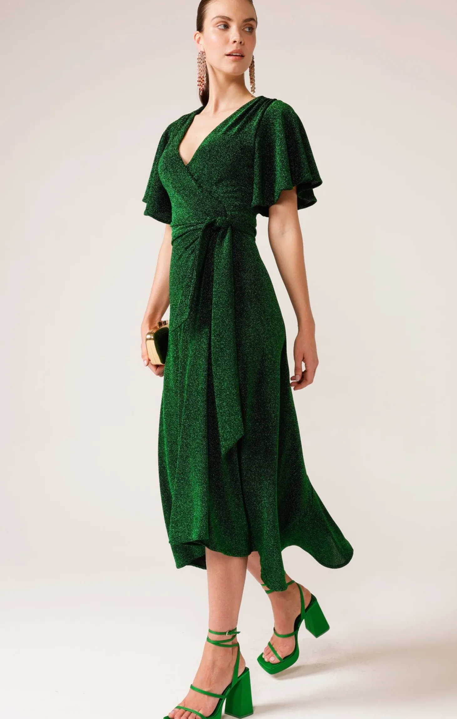 STARGAZE WRAP MIDI IN EMERALD