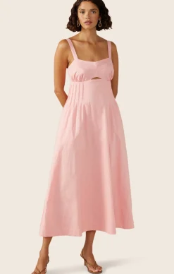 SUNLIGHT MIDI DRESS IN BLUSH PINK