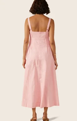 SUNLIGHT MIDI DRESS IN BLUSH PINK