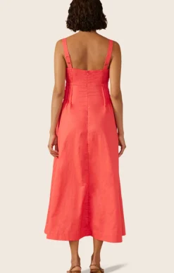SUNLIGHT MIDI DRESS IN HIBISCUS PINK