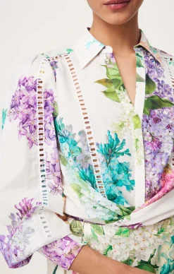 SWANSON EMBROIDERED COTTON VOILE SHIRT
