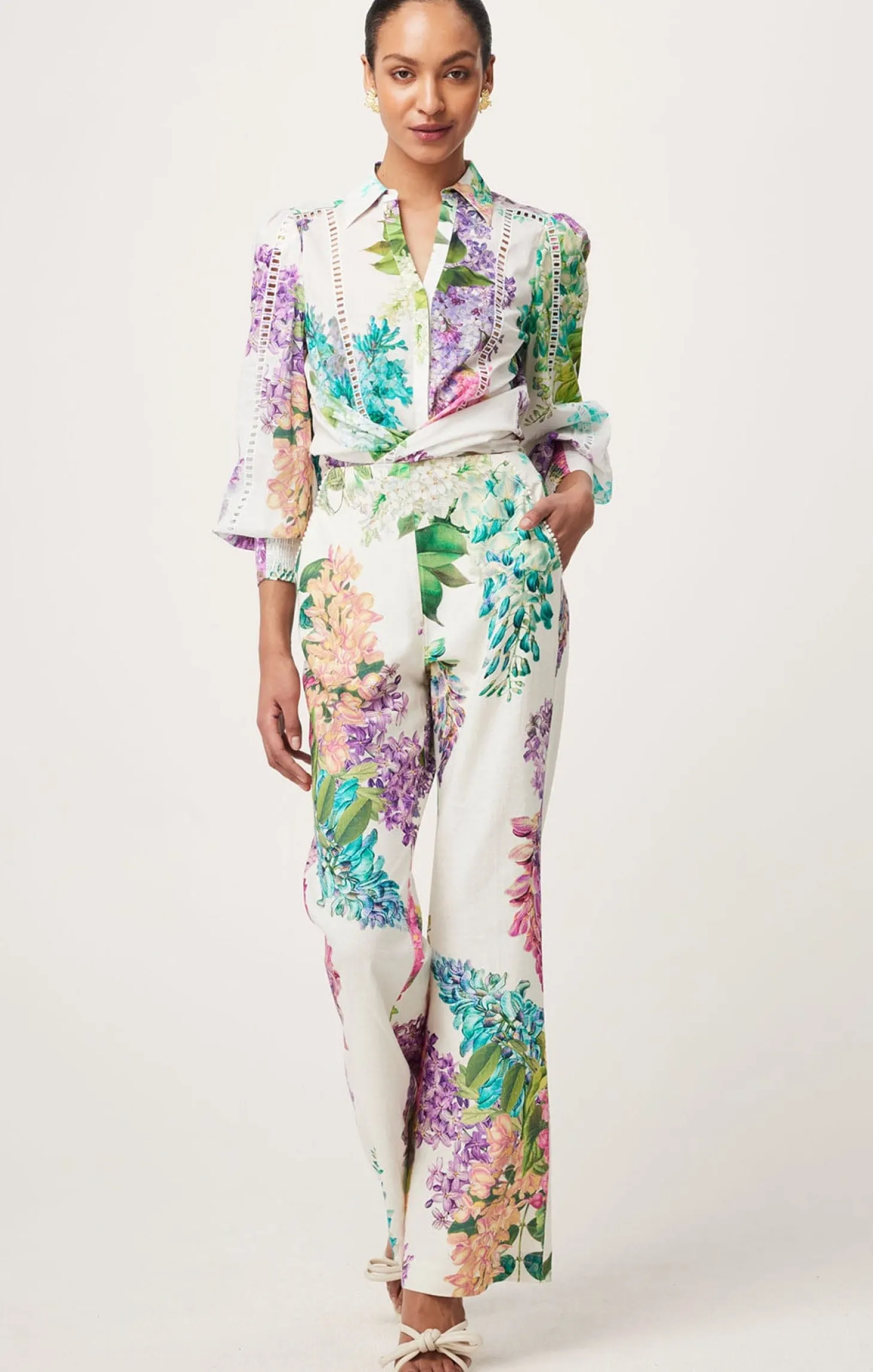 SWANSON EMBROIDERED COTTON VOILE SHIRT