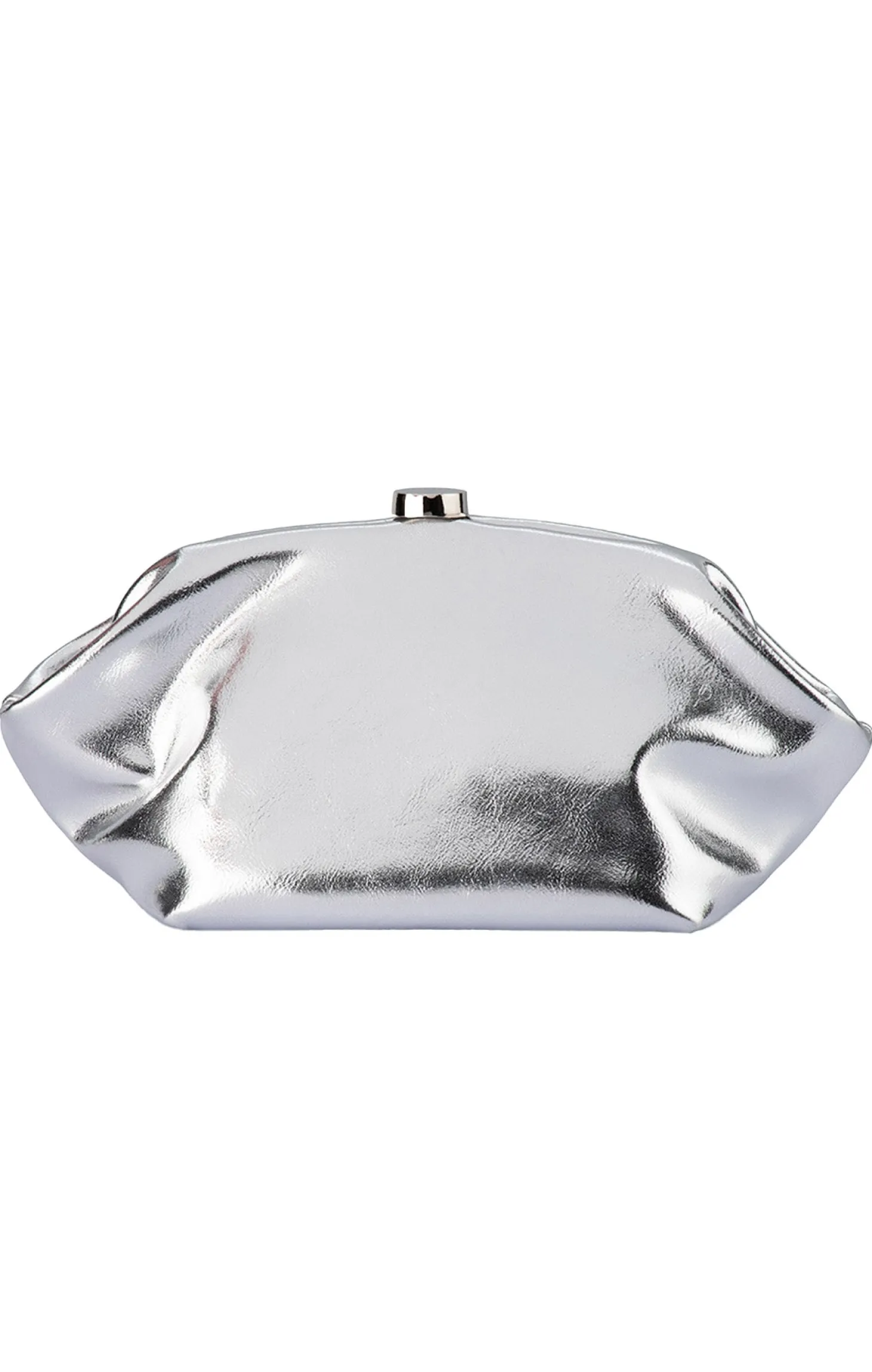 TALLY METALLIC CLUTCH IN SILVER