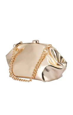 TALLY METALLIC CLUTCH IN GOLD