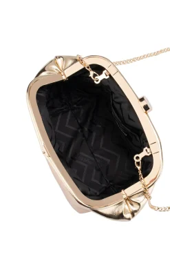 TALLY METALLIC CLUTCH IN GOLD
