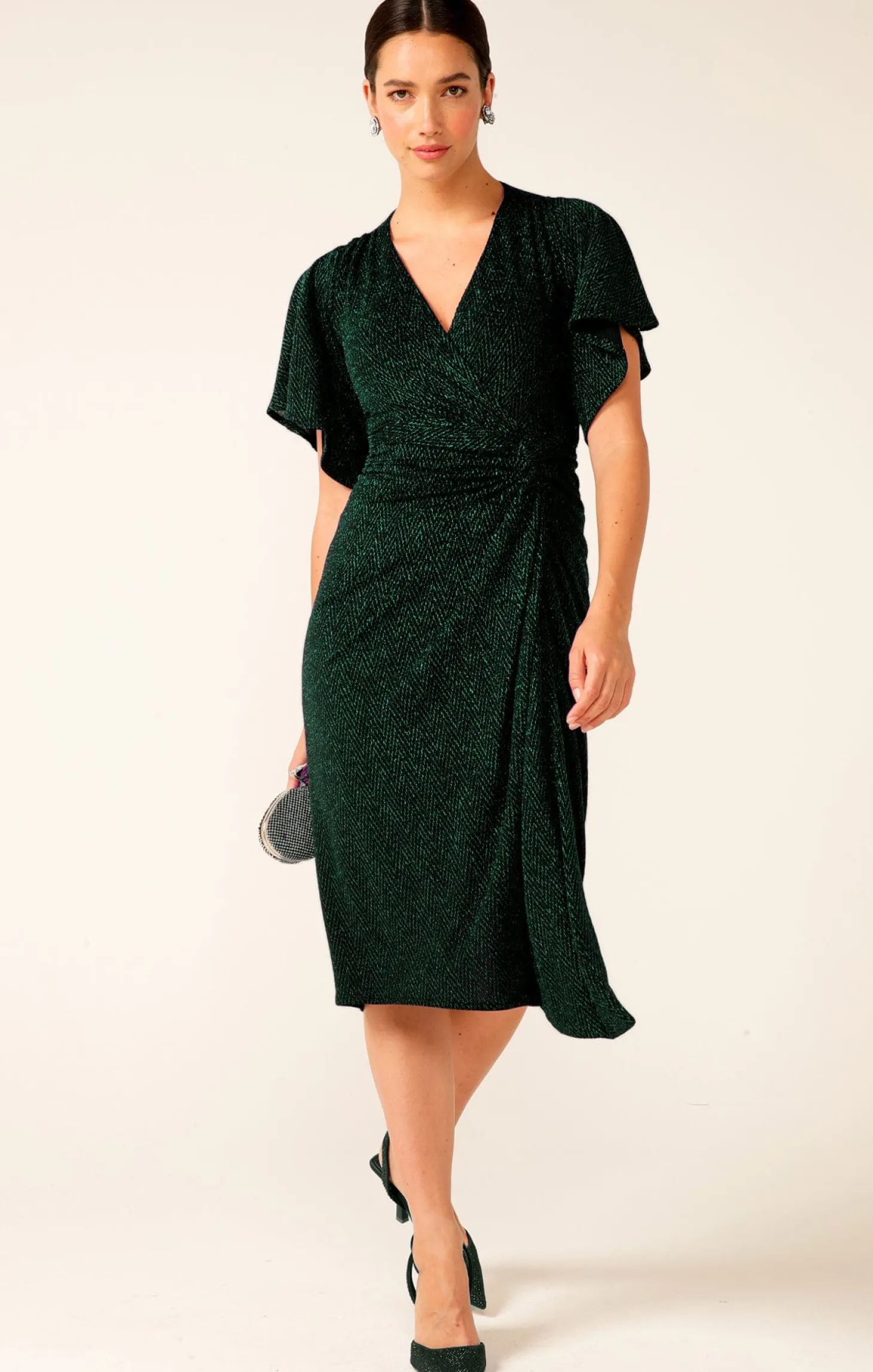 THE EMPORIUM DRESS IN EMERALD