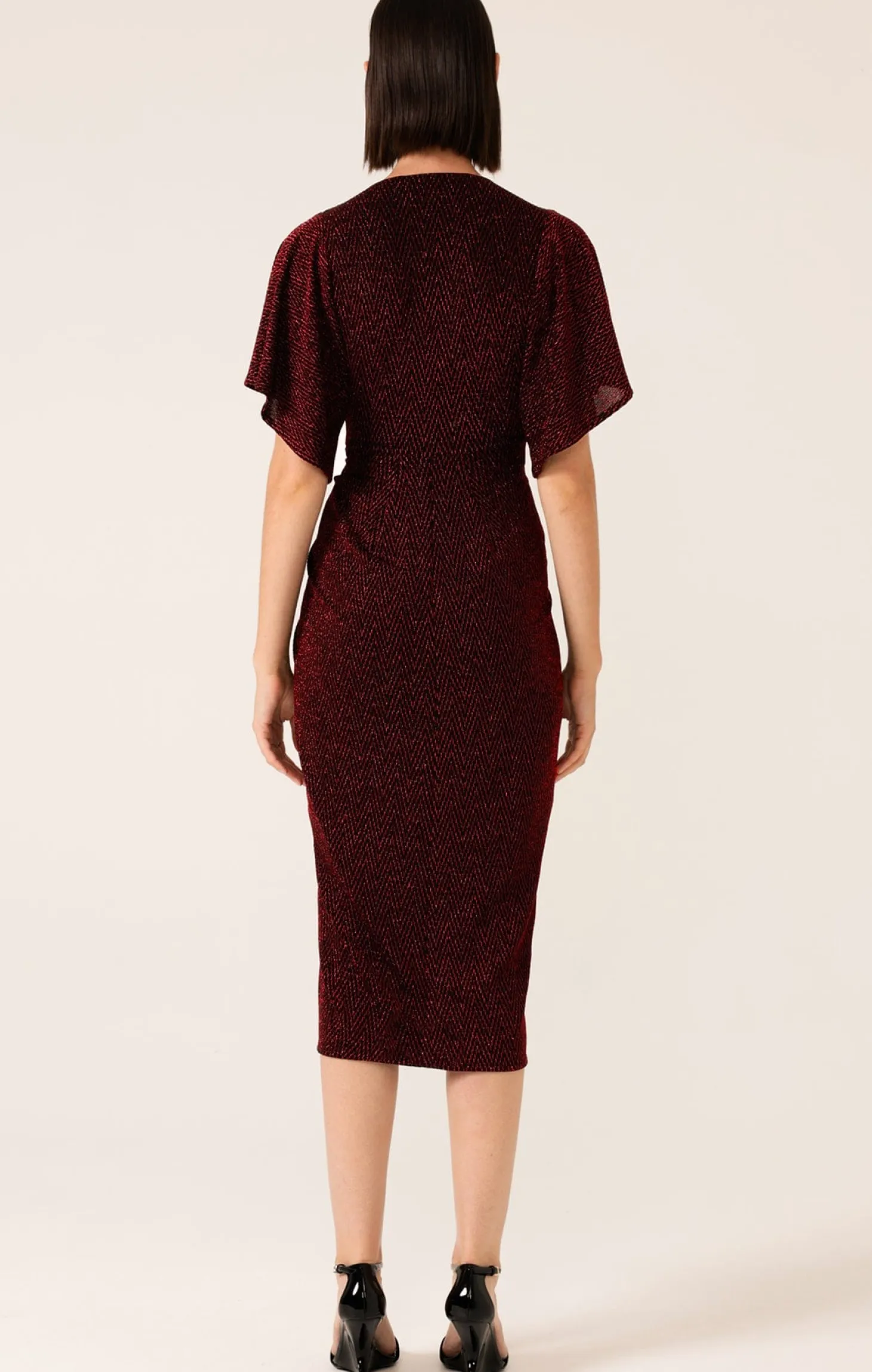 THE EMPORIUM DRESS IN RUBY