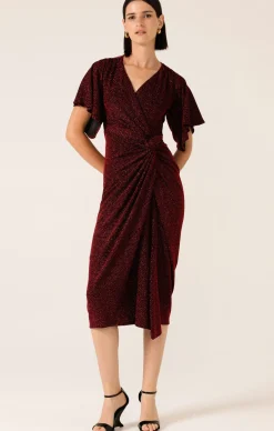 THE EMPORIUM DRESS IN RUBY