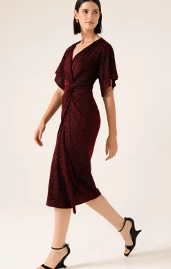 THE EMPORIUM DRESS IN RUBY