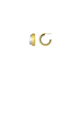 TWO TONE HOOP EARRING