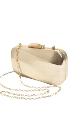 WAVY STRUCTURED METALLIC CLUTCH IN GOLD